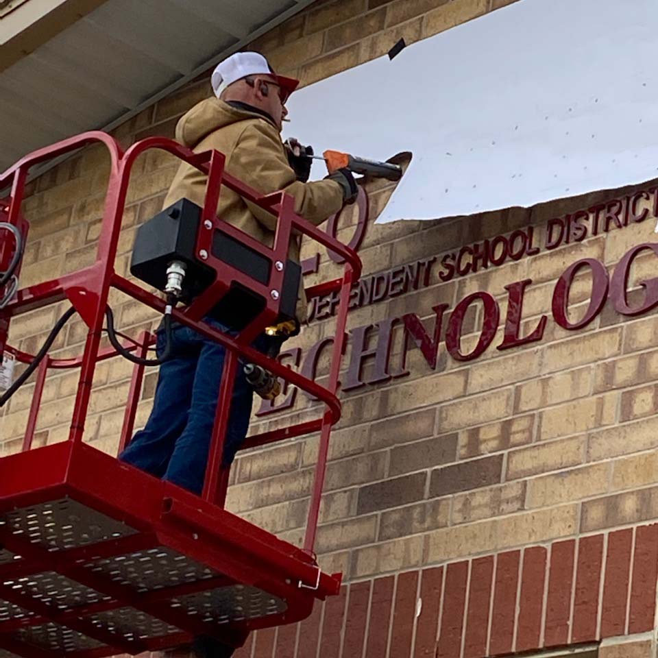lettering installed